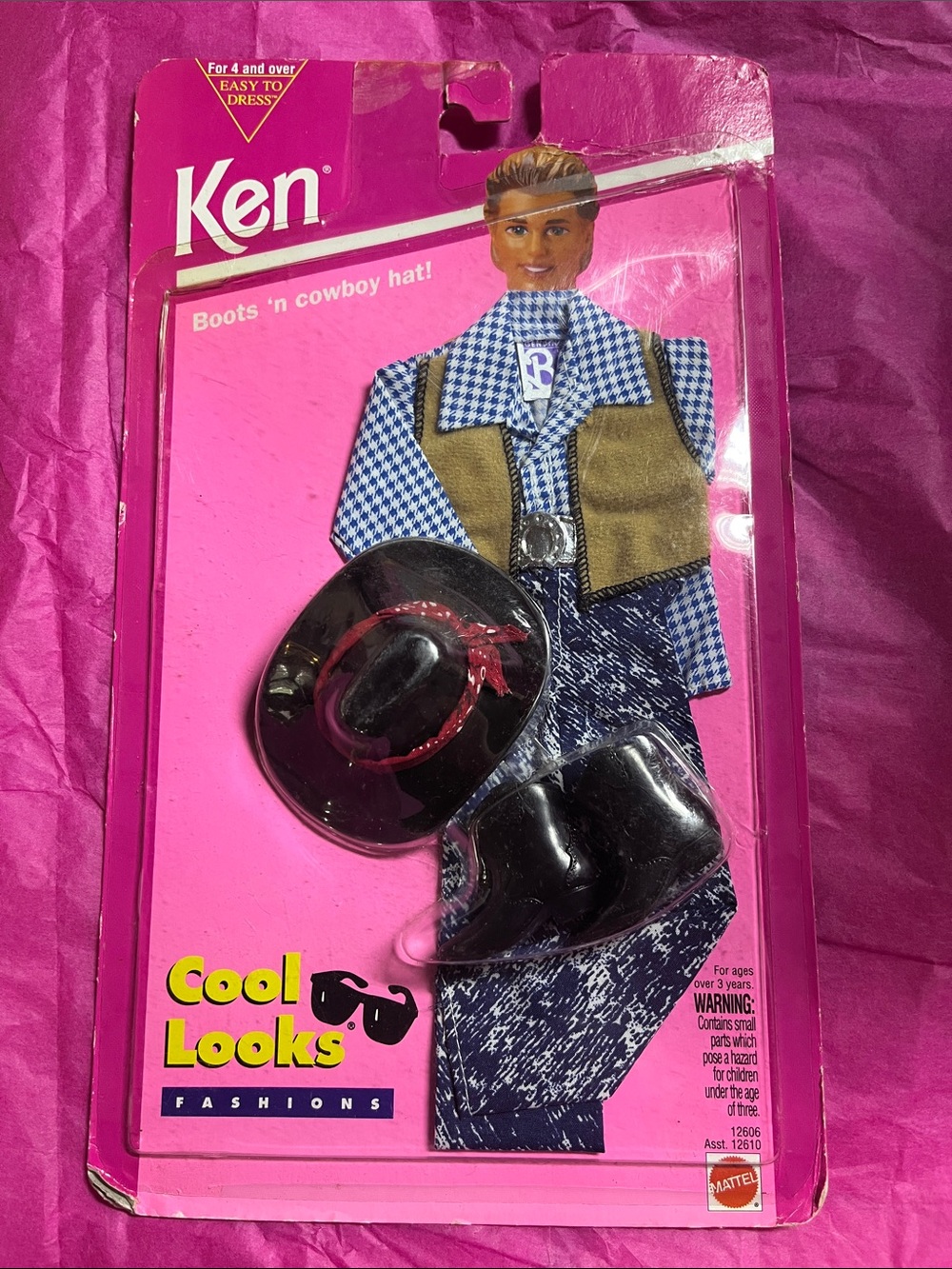 1994 Mattel Ken "Cool Looks Fashions" #12606 cowboy outfit
